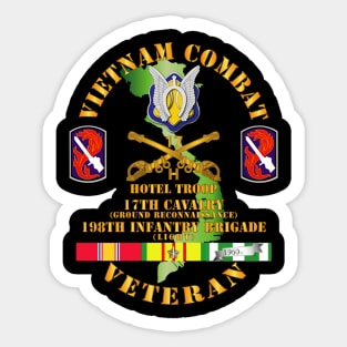 Vietnam Combat Cavalry Vet w Hotel Troop - 17th Air Cav - 198th Inf Bde Lt  SSI w SVC Sticker